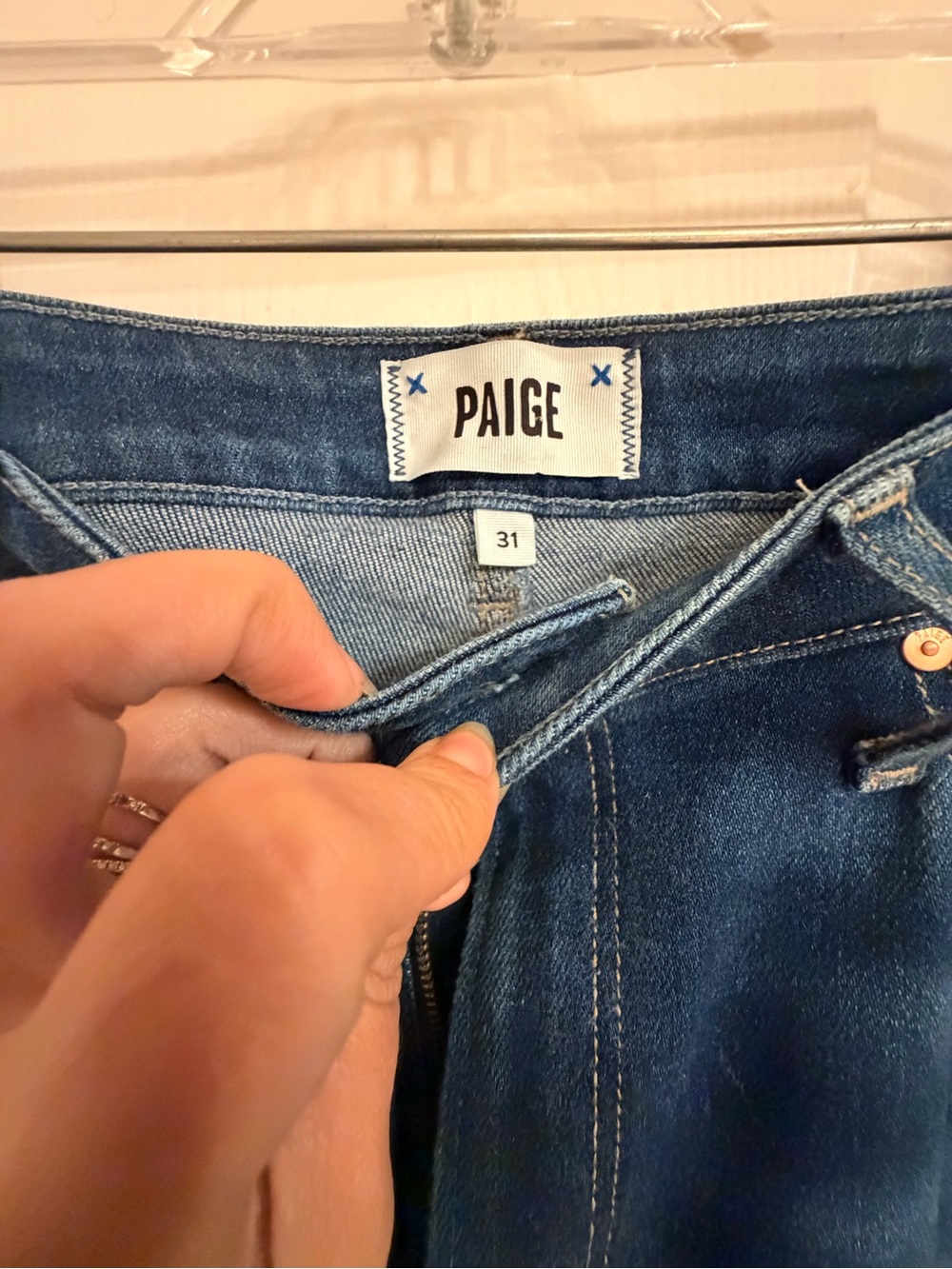 PAIGE Laurel Canyon Dark Blue Flare Jeans - Picture 3 of 5